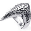 Hpolw Mens silver&black Design Jewelry Stainless Steel Phoenix Fire Bird elegance RingWidth30mm