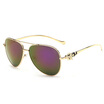 Retro Vintage Sunglasses Aviator Style Frames Dazzling Reflective Coating Lens Eyeglasses