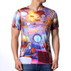 Mens 3D Printed Underwater World Pattern Short Sleeved O Neck T-Shirt