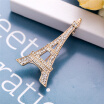 Fashion Women Tower Brooch Pin Eiffel Badge Corsag Party Jewelry Gold Color Rhinestone Brooches Broches Ladies Lapel Scarf Pins