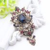 New Arab Vintage Crytal Flower Brooches Broches Turkish Women Retro Gold Color Crystal Ethnic Brooch Samba Ladies Bijoux Gift