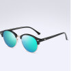 Polarized Round Sunglasses Women Men Classic sunglasses Unisex fashion sun glasses vintage rivets Men round half eyewear