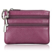 Fashion Leather Wallet Clutch Short Small Coin Purse Soft Solid Two Zip Square Bag