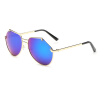 Vintage Modern Cut edge Sunglasses Metal Frame Mirror Flat Mirror Sun Glasses Reflective Coating Lens