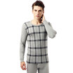 Antarctic people Qiu Qiu Qiu men&39s underwear fashion Shu skin cotton jacquard youth in the elderly thermal underwear sets N693D10041 possession of green - positive grid-XL