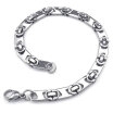 Hpolw Men silver Stainless Steel Lobster Clasps Bracelet&BikerBicycle keys link chain Links Cuff Banglet