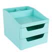 Deli 8901 trumpet double multi-functional space-saving drawer-type storage box storage box cosmetic case light green