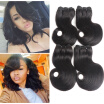 Peruvian Virgin Hair Body Wave Human Hair Weft Short 8" 50g 4 Pcs Body Wave Hair Weave Bundles