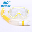 Whale Diving Mask Set with Single-lens&large frame Glass Lenses Freediving Mask Snorkel Set