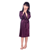 Children Silk Nightgown Solid Color Summer Style Cardigan Robe Simulation Silk Nightgown