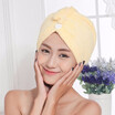 Coral Velvet Hair Dry Hat Strong Water Absorption Triangular Towel Cap with Buckle