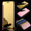 Samsung Galaxy C5C7C9 Pro Luxury Mirror View Mirror PU Cover Flip Smart Clear Window Phone Case