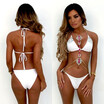 Sexy Lady Crystal Bikini Set Push-Up Padded Swimwear Swimsuit Bathing Beachwear