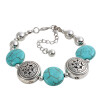 Aiyaya Tibetan Silver Chinese Rimous Green Round Turquoise Bracelet High Quality Women Accessory