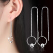 Fashion Simple Round Design Ladies Tassels Dangle Earrings Jewelry Female Wedding Gift White Gold Plated K58