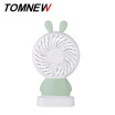 TOMNEW Mini USB Fan Portable Rechargeable Table Desk Linglong Rabbit Handheld Personal Handy Fan LED Light for Travel with Sling