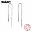 925 Sterling Silver Accessories Vintage Geometry Personality Drop Earrings Tassel Jewelry Chain Long Earrings For Women Brincos
