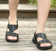 Genuine leather mens sandals casual leather sandals anti-skid fashion wear-resistant beach shoes dual purpose leather