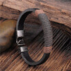 Fashion Mens Braided Leather Bracelet Vintage Charm Bangle Wristband Jewelry