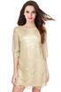 Hollow Out Summer Golden Wave Sequin Lace Dress Women Sexy Backless Dresses Evening Party Club Casual Dress Vestido