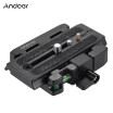 Andoer Camera Mount Video Camera Tripod Quick Release Clamp Adapter with Quick Release Plate Compatible for Manfrotto 500AH 701HDV