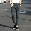 Damaizhang Men Fashion Solid Long Jeans Plus Size Casual Zipper Cropped Jeans In 3 Colors