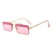 SHAUNA Trending Glitter Eyebrow Women Small Square Rimless Sunglasses Fashion Men Clear Green Pink Purple Glasses UV400