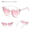 SHAUNA Metal Hinge Popular Heart Sharp Women Cat Eye Sunglasses Fashion Glitter Pink Glasses UV400