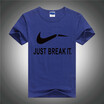 New Mens Fashion Casual Short SleeveJUST BREAK IT Print Cotton Plain Lined Slim Sport T-Shirt