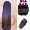 Dream Like Peruvian 100 Human Hair Virgin Hair Straight Hair 3 Bundles with Closure