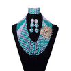 Multicolor 10 Rows Party Jewelry African Crystal Beads Necklace Bridal Wedding Jewelry Nigerian Beads Jewelry Sets For Women