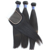 Shine Hair High Quality 100 Virgin Remy Hair Free Parting Lace Closure With Bundles 3pcs hair With a Closure