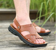 Genuine leather mens sandals casual leather sandals anti-skid fashion wear-resistant beach shoes dual purpose leather