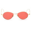 SHAUNA Unique Water Drop-shaped Metal Frame Women Oval Sunglasses Fashion Men Clear Red Lens Glasses UV400