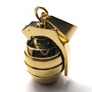 Hpolw Hot Selling NEW Fashion Mens Stainless Steel Casting Black&Silver&Gold Hand Grenade Pendants Jewelry Alloy Necklace