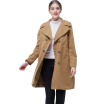 BURDULLY European Style Elegant Solid Womens Khaki Woolen Coats Winter 2018 Black Double breasted Coat Turndown Collar Overcoat