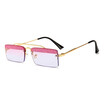 SHAUNA Trending Glitter Eyebrow Women Small Square Rimless Sunglasses Fashion Men Clear Green Pink Purple Glasses UV400