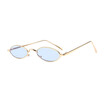 SHAUNA Popular Candy Colors Women Small Oval Sunglasses Metal Frame Fashion Men Clear Purple Lens Shades UV400