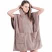 Sanli toalla de baño con capucha de algodón de fibra larga tipo A capa de capucha vestible absorbente suave 670 g algodón toalla de playa albornoz de mujer modelos L marrón