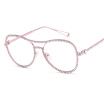 Woman Luxury Eyeglasses Oversized Metal Eye Glasses Frame Clear Lens Optical Frames Big Eyewear Gold Oculos