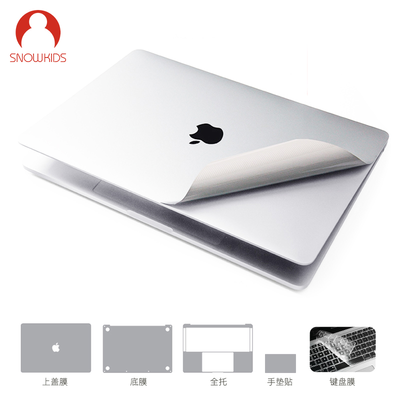 Snowkids Apple Macbook 12 Retina Notebook Film Sticker Set Sticker Cover TPU Transparent Keyboard Film 3M Laptop Film Silver Set