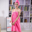 Xin brand towel home textile skin-friendly ultra-fine fiber bath skirt dry hair hat two sets thickening type red