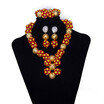 Red And Yellow Coral Party African Beads Bridal Necklace Earrings Bracelet Nigerian Wedding Beads Jewelry Set For Women
