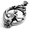 Hpolw Mens Stainless Steel Pendant Necklace Naked Girl Skull in Mirror Gothic -with 23 inch Chain