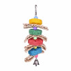 Bird Cage Toys Hanging Chew Foraging Toys for Parrot Parakeet Budgie Cockatiel with Bell Knots Block