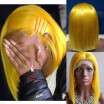 Yellow bob wig For Black Women Natural Color Brazilian Human Hair Wigs Silk Straight Human Hair lace front Wigs With Baby Hair