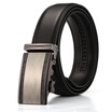 XHtang Mens Belt Genuine Leather Automatic Buckle belt For Waistband Ratchet Strap Black Leather Belt Designer Belt For Jeans Gift