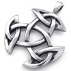 Hpolw Mens&Womens Stainless Steel Casting Sterling Silver Hollow Out Celtic Knot Amulet Pendant Necklace18-26 inch Chain