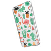 Inonler Green Cactus&Pink flamingo in the desert with transparent soft&wearable case for iphone SE 6 7 8 X cover