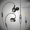 Metal mobile phone headphones heavy bass ear hanging general wire control new wheat